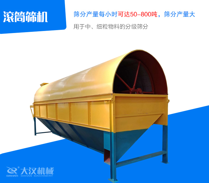 滾筒篩機(jī)用于中、細(xì)粒物料的分級篩分